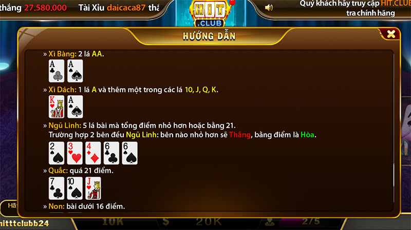 Sở hữu thế bài đẹp sẽ có lợi thế tới trắng trong game xì dách